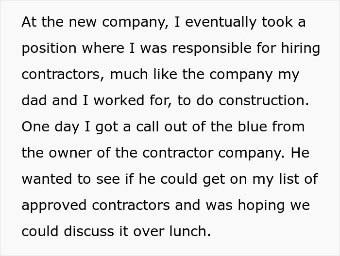 Man controlling big money projects, rejecting former underpaying boss, showing success in new construction company role.