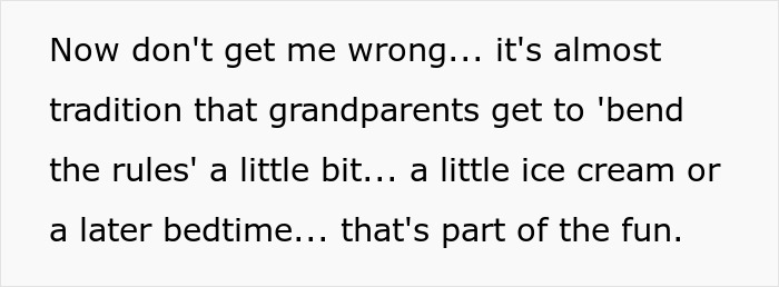 Text about grandparents bending rules with treats, highlighting boomer relatives undermining kids' healthy habits.