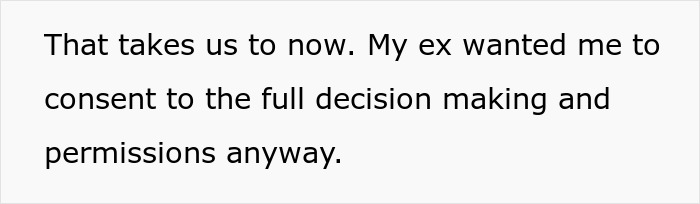 Text excerpt discussing a dad active in kids&rsquo; life feeling pushed out by ex&rsquo;s new husband regarding decision making.