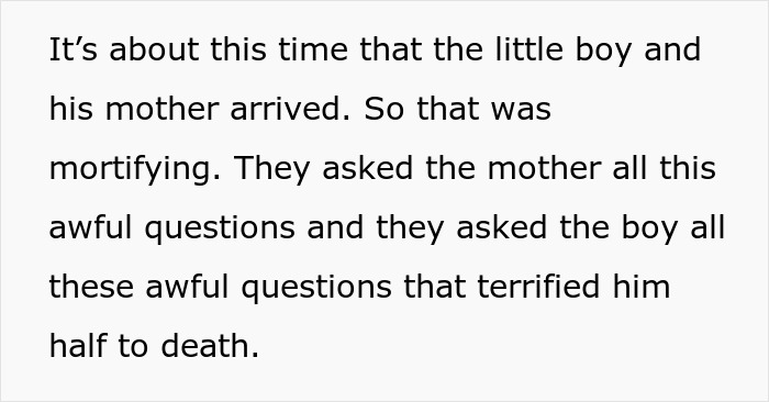 Text describing a child and mother being questioned by Child Protective Services after a mother-in-law called CPS. Text describing a child and mother being questioned by Child Protective Services after a mother-in-law called CPS.