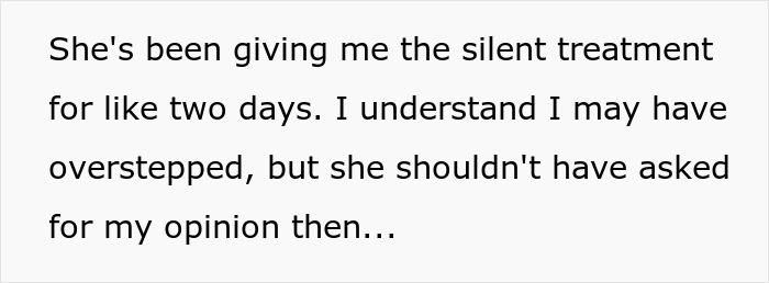 Text on screen showing a woman advice upset pregnant coworker dealing with silent treatment after giving her opinion.