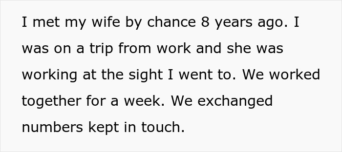 Text excerpt showing a man sharing how he met his wife and stayed in touch before discovering they were a perfect kidney match. Text excerpt showing a man sharing how he met his wife and stayed in touch before discovering they were a perfect kidney match.