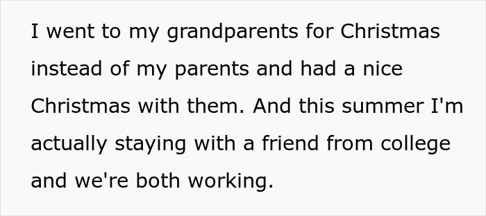 Text excerpt about family dynamics showing someone feeling ignored while triplets are favored and called silly when walking away.