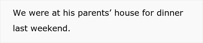 Text on a white background reads: We were at his parents&rsquo; house for dinner last weekend. Woman called a downgrade by boyfriend&rsquo;s mom comparison.