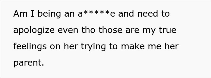 Text post asking if the daughter-in-law is wrong for refusing to apologize to the mother-in-law over parenting issues.