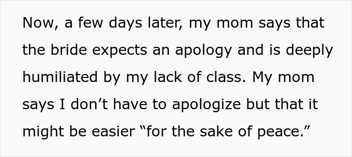 Text excerpt from a story about a young mom facing family conflict after bringing her illegitimate kid to a wedding. Text excerpt from a story about a young mom facing family conflict after bringing her illegitimate kid to a wedding.