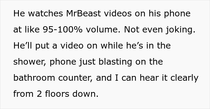 Man watches MrBeast videos loudly on phone, causing annoyance and tension with woman in the household. Man watches MrBeast videos loudly on phone, causing annoyance and tension with woman in the household.