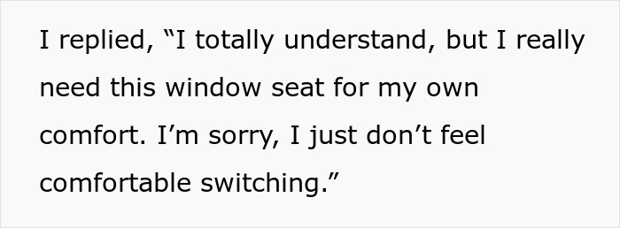 Woman insists on keeping her window seat on a 10-hour flight despite mom&rsquo;s tantrum over giving it up.