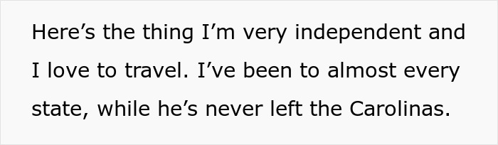 Text excerpt showing a woman move Alaska alone mindset, highlighting independence and love for travel.