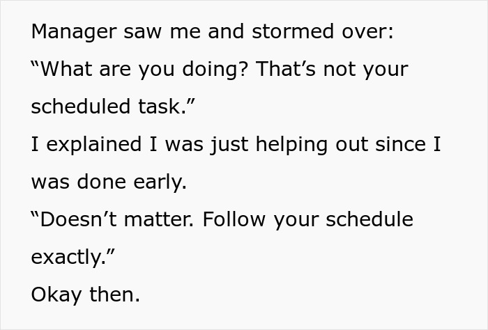 Employee Helps Teammate Off-Duty, Gets Reprimanded, Delivers Petty But Perfect Payback