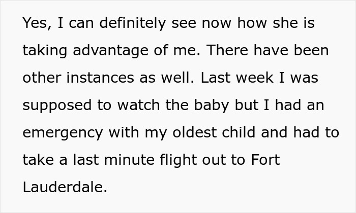 Text about a babysitter explaining how a last-minute flight disrupted vacation without kids babysitting plans. Text about a babysitter explaining how a last-minute flight disrupted vacation without kids babysitting plans.