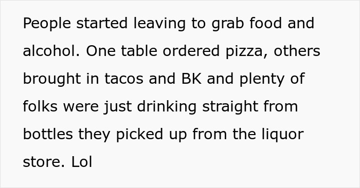 Guests at a chaotic wedding grabbed food and alcohol, creating a scene that sounds like a wedding on The Sims.