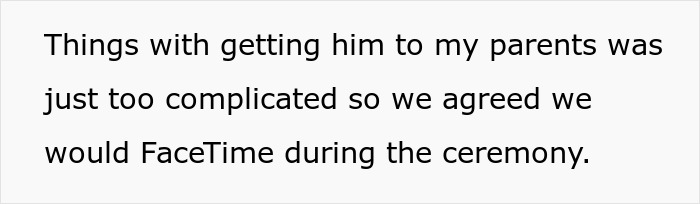 Text excerpt about FaceTiming during a ceremony related to boyfriend attorney swearing moment discussion.