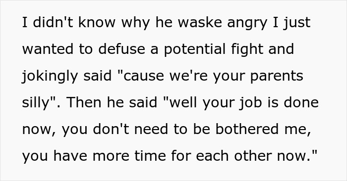 Text excerpt showing a parent describing their son&rsquo;s anger and reflecting on years of neglect and family conflict.