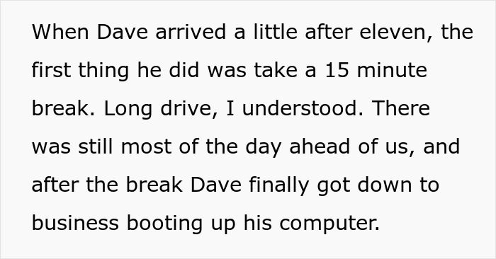Man left with only 30 minutes of work after commute and break, avoiding overtime in daily routine. Man left with only 30 minutes of work after commute and break, avoiding overtime in daily routine.