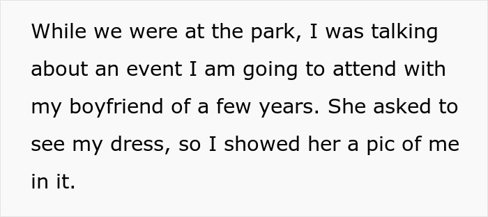 Text excerpt about a conversation at the park before a shopping trip cancellation involving a teen niece conflict.