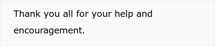 Text message on white background expressing gratitude for help and encouragement related to drama over best friend of late man.