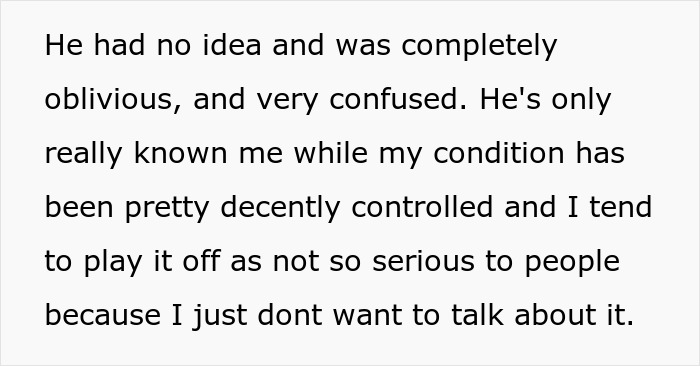 Text explaining a psoriasis condition, highlighting a refusal to hide psoriasis at a wedding without body makeup.