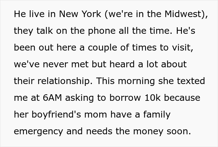 Woman tries to warn coworker about romance scam after receiving a suspicious request for money early in the morning. Woman tries to warn coworker about romance scam after receiving a suspicious request for money early in the morning.