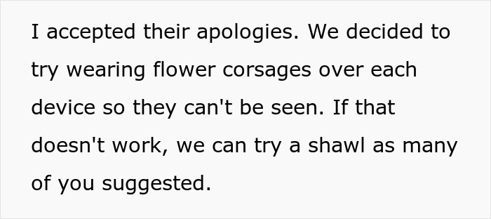 Text about woman refusing to risk health for sister&rsquo;s wedding photo aesthetic, upsetting family with alternative solutions discussed.