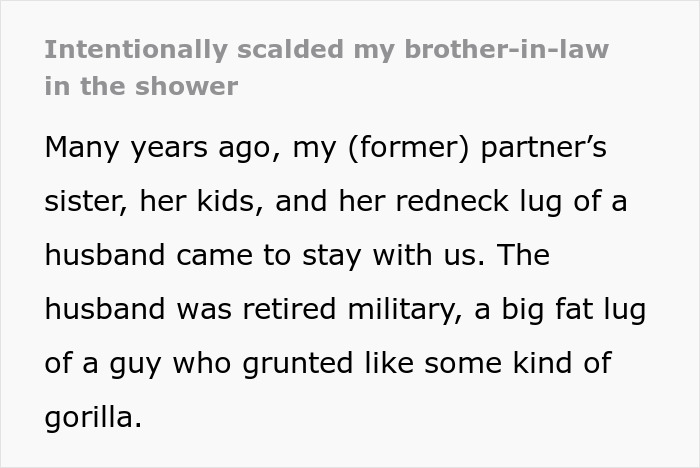 Guy teaches his homophobic brother-in-law a lesson using a perfectly timed shower trick in a tense family situation.