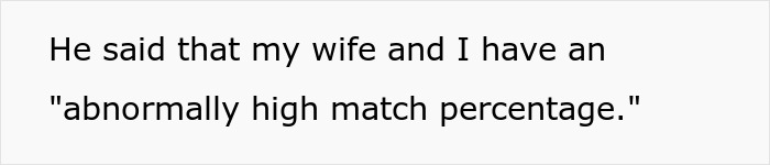 Text showing a quote about a man discovering he is a perfect kidney match for his wife due to their close relation. Text showing a quote about a man discovering he is a perfect kidney match for his wife due to their close relation.