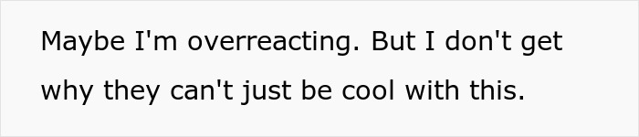 Text snippet on a white background expressing frustration about boomer relatives undermining kids' healthy habits.