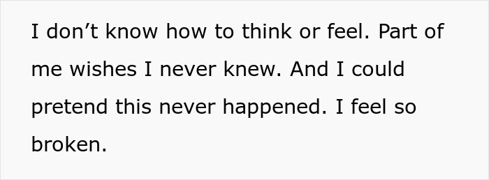 Text expressing emotional distress and feeling broken after a painful and uncertain experience.