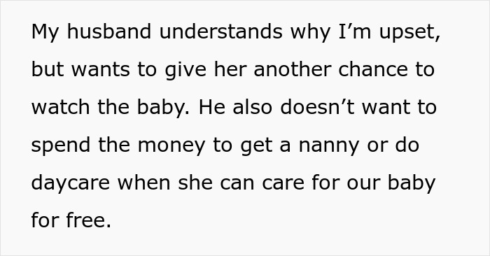 Text message expressing a mom&rsquo;s upset feelings about her mother-in-law trying to breastfeed the baby she was watching.