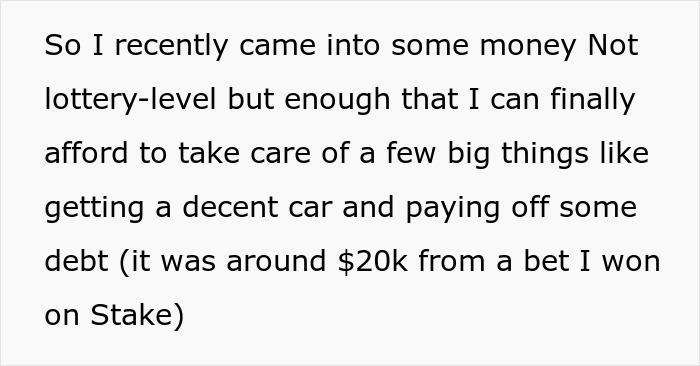 Jobless guy expects provider girlfriend to share her $20K win but gets upset when she won&rsquo;t buy him a car.