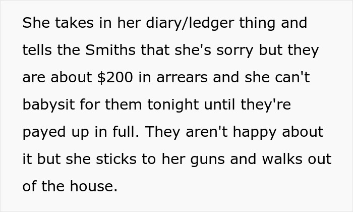 Woman reviewing her babysitting ledger, confronting a religious couple about unpaid fees in a Bible-based dispute. Woman reviewing her babysitting ledger, confronting a religious couple about unpaid fees in a Bible-based dispute.