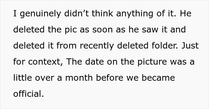 Text excerpt discussing a guy finding an old photo of another man on his girlfriend&rsquo;s chest, linked to micro-cheating.