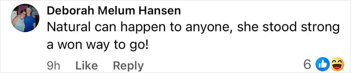 Comment on social media post by Deborah Melum Hansen supporting a woman powerlifting while urinating during competition. Comment on social media post by Deborah Melum Hansen supporting a woman powerlifting while urinating during competition.