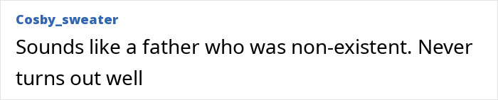 Comment criticizing a father, highlighting themes of confusion and deprivation related to Tom Hanks' family issues.