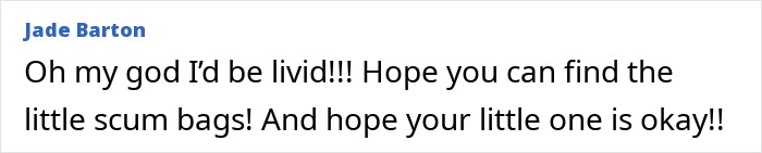 Screenshot of a comment expressing anger about a fire extinguisher prank that harmed a 5-month-old baby rushed to hospital.