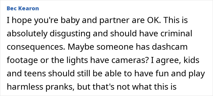 Comment expressing concern over a 5-month-old baby rushed to hospital after a fire extinguisher prank by teens goes wrong.