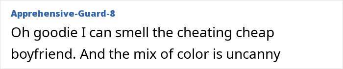 Comment expressing suspicion about a cheap boyfriend and mentioning an uncanny mix of colors related to Oreo's Selena Gomez flavored cookie. Comment expressing suspicion about a cheap boyfriend and mentioning an uncanny mix of colors related to Oreo's Selena Gomez flavored cookie.