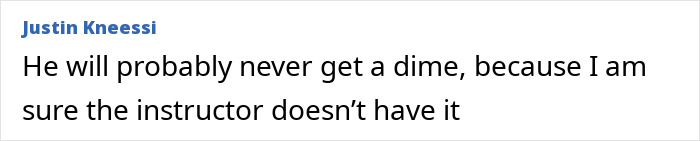 Justin Kneessi commenting on the jiu-jitsu trainer&rsquo;s financial status after the paralyzing sparring incident settlement.
