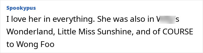 Forum comment text highlighting admiration for a beloved &rsquo;90s star and Rain Man co-star&rsquo;s varied roles.