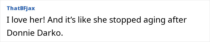 Comment expressing admiration for beloved &rsquo;90s star and Rain Man co-star, noting her timeless appearance.