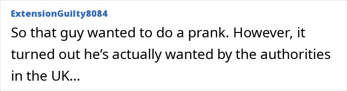 Screenshot of a user comment about a man with a disturbing criminal record wanted by UK authorities.