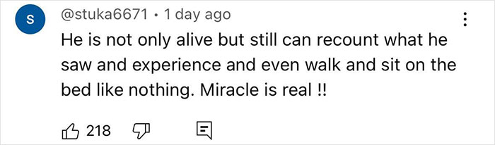 Comment highlighting a survivor of Air India crash recounting his experience, viewed as suspicious by some people online.