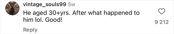 Screenshot of a social media comment discussing Diddy&rsquo;s aged look after an incident in court during trial allegations.