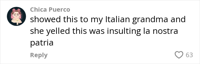 Comment on social media showing user reacting to a bizarre egg frying technique learned from her Italian grandmother. Comment on social media showing user reacting to a bizarre egg frying technique learned from her Italian grandmother.