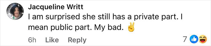 Screenshot of a social media comment by Jacqueline Writt about an adult star hospitalized after sleeping with 583 men.