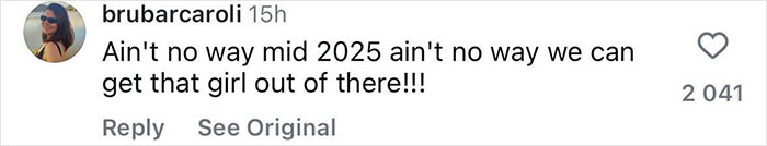 Comment from user brubarcaroli expressing disbelief about rescuing a female tourist abandoned by guide during Indonesian volcano hike.