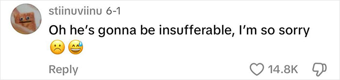 Comment expressing sympathy and humor about husband running marathon with no training, showing sad and anxious emojis.