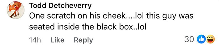 Screenshot of a social media comment by Todd Detcheverry about the Air India crash survivor&rsquo;s black box seat claim.