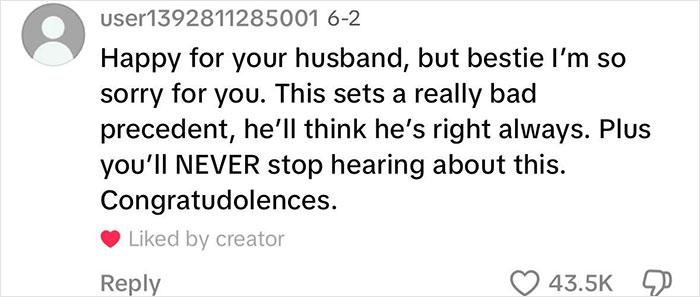Comment expressing mixed feelings about husband signed up for marathon with no training and last-minute notice from wife.