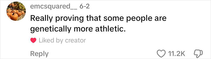 Comment on social media about someone proving genetic athletic ability, related to running a marathon with zero training.